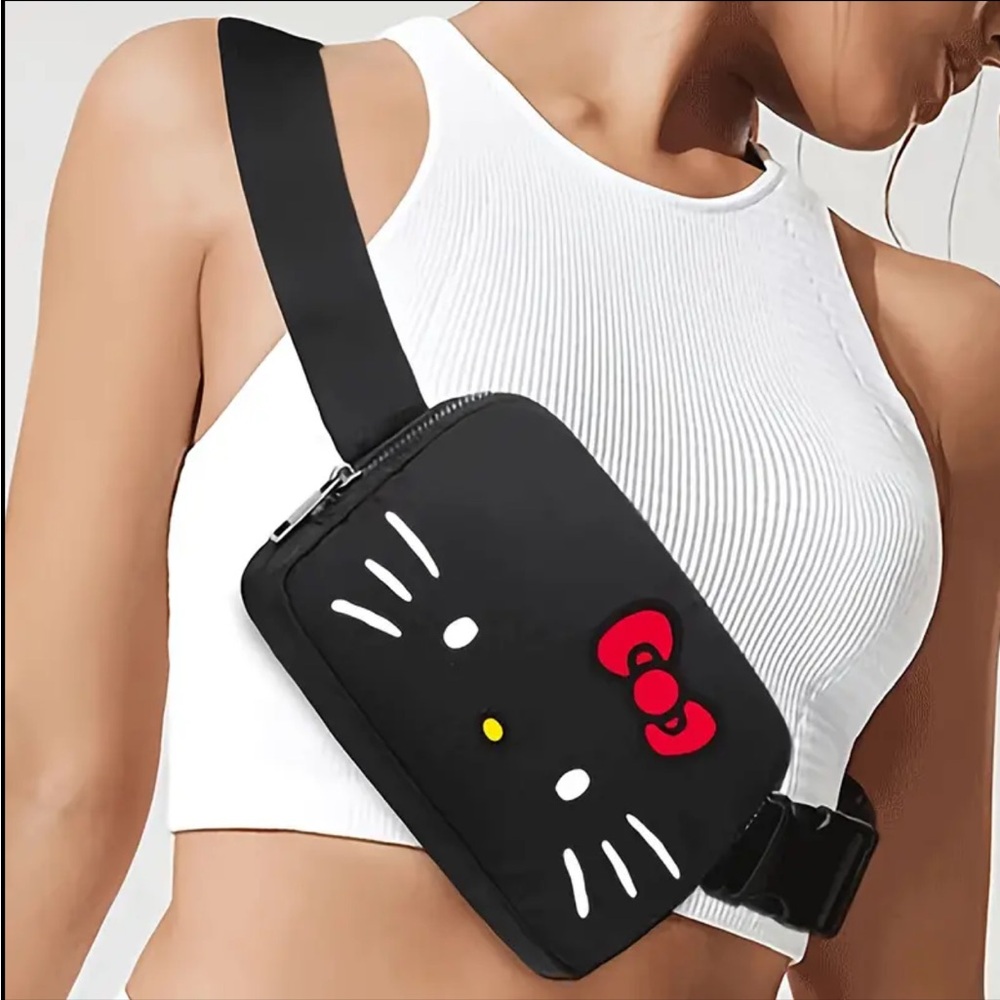 Hello Kitty Sports Waist Bag, Multifunctional Women's Crossbody Chest Bag
